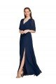 V-Neck Plush Chiffon Bridesmaid Dress with Flutter Sleeves Essex