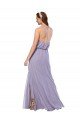 Grecian Style Halter Chiffon Bridesmaid Dress with Keyhole and Slit Essex