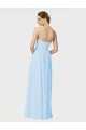 Full Length Chiffon Bridesmaid Dress with Deep Sweetheat and Shirred Bodice Essex