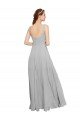 Squre Necked Long Chiffon Bridesmaid Dress with Front Slit Essex