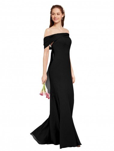Fit and Flare Long Chiffon Bridesmaid Dress / Prom Dress with Sash and Open Back Essex