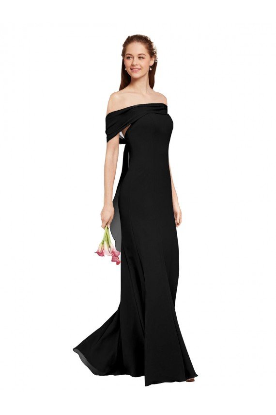 Fit and Flare Long Chiffon Bridesmaid Dress / Prom Dress with Sash and Open Back Essex