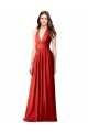 Halter V-Neck A-Line Chiffon Bridesmaid Dress with Shirred Skirt Essex