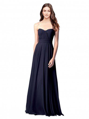 Luxe Chiffon Bridesmaid Dress with Sweetheart Neckline and Shirred Bodice Essex