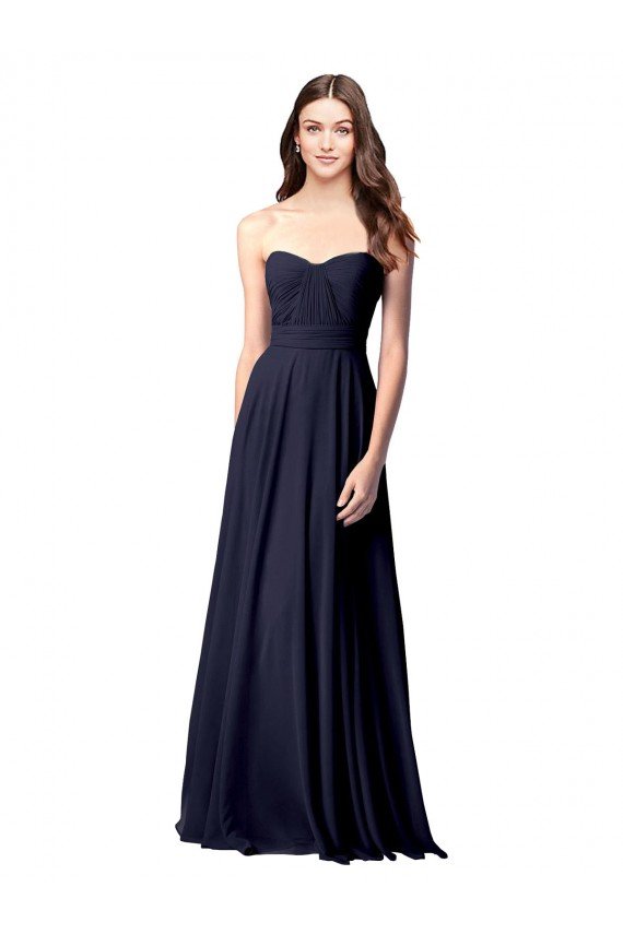 Luxe Chiffon Bridesmaid Dress with Sweetheart Neckline and Shirred Bodice Essex