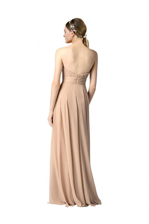 Luxe Chiffon Bridesmaid Dress with Sweetheart Neckline and Shirred Bodice Essex
