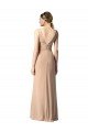 Shirred Long Floor Length Chiffon Bridesmaid Dress with V-Back Essex