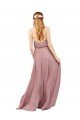 Long Chiffon Bridesmaid Dress with Spaghetti Strap Bodice Essex
