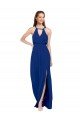 High Keyhole Neck Long Chiffon Bridesmaid Dress with Slit Essex