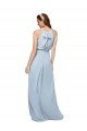 High Keyhole Neck Long Chiffon Bridesmaid Dress with Slit Essex