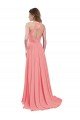 Draped A-Line Chiffon Bridesmaid Dress with Halter Keyhole Neckline Essex