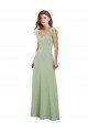 Draped Sweetheart Chiffon Bridesmaid Dress with Ruffled Cap Sleeves Essex