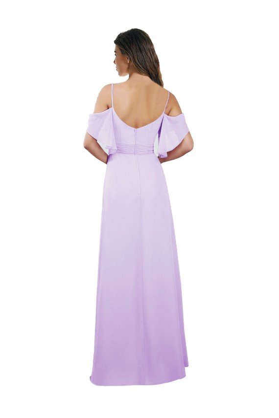 Chiffon Bridesmaid Dress with Draped Sweetheart Bodice and Off The Shoulder Flounces Essex