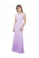 Chiffon Column Bridesmaid Dress with High Round Neckline and Cap Sleeves Essex