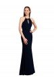 Fluted Long Chiffon Bridesmaid Dress with Halter Neckline and Keyhole Essex
