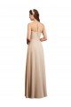 Draped Halter Neck Long Chiffon Bridesmaid Dress with Tie Back Essex