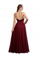 Long A-Line Halter Neck Chiffon Bridesmaid Dress with Draped Bodice Essex