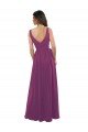 Long Chiffon A-Line Bridesmaid Dress with V-Neck Wrap Bodice Essex