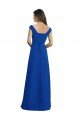 Draped Shoulder V-Neck Long Chiffon Bridesmaid Dress Essex