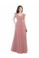 Chiffon A-Line Bridesmaid Dress with V-Neck Wrap Bodice Essex