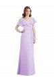 Ruffled Neckline Cold Shoulder Long Chiffon Bridesmaid Dress Essex