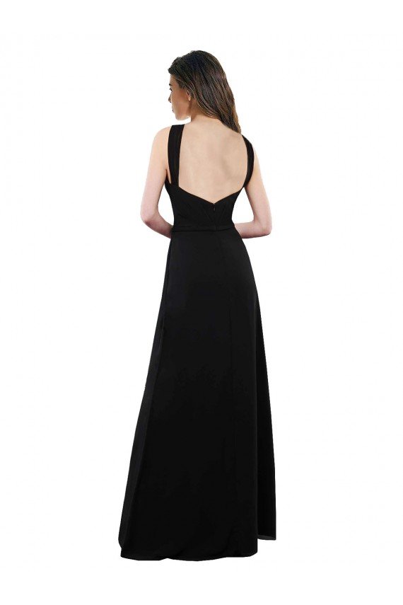Chiffon A-Line Bridesmaid Dress with Criss Cross Halter Top Essex