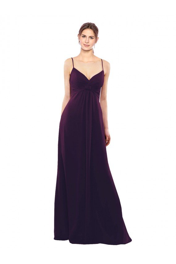 Floor Length A-Line Chiffon Bridesmaid Dress with Criss Cross Back Essex