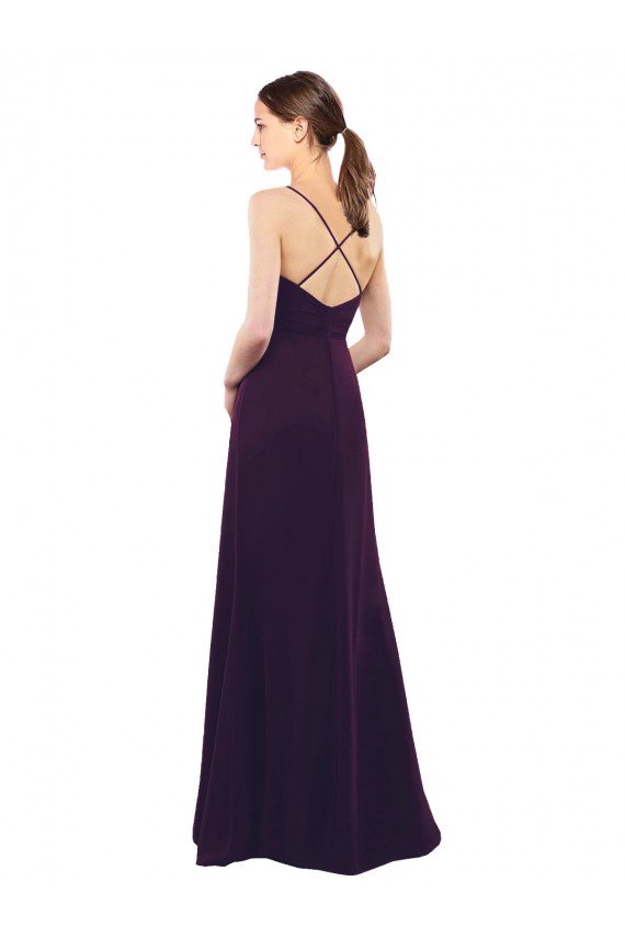 Floor Length A-Line Chiffon Bridesmaid Dress with Criss Cross Back Essex