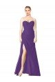 Strapless Chiffon Bridesmaid Dress with Pleated Wrap Bodice and Side Slit Essex