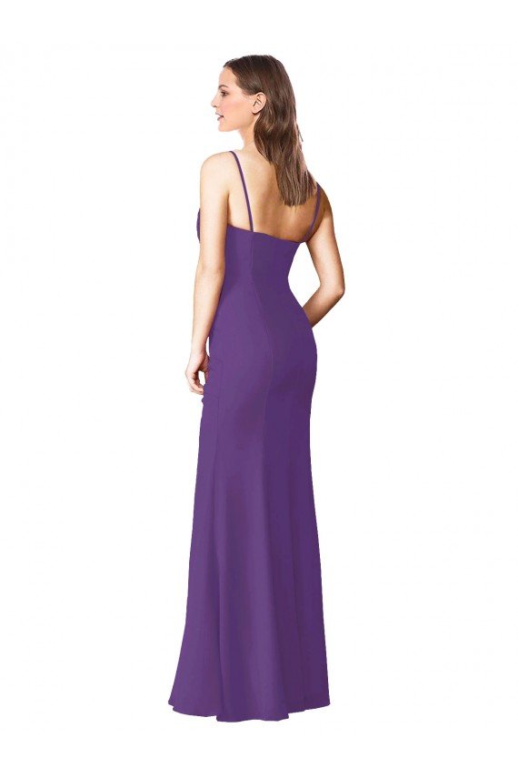 Strapless Chiffon Bridesmaid Dress with Pleated Wrap Bodice and Side Slit Essex
