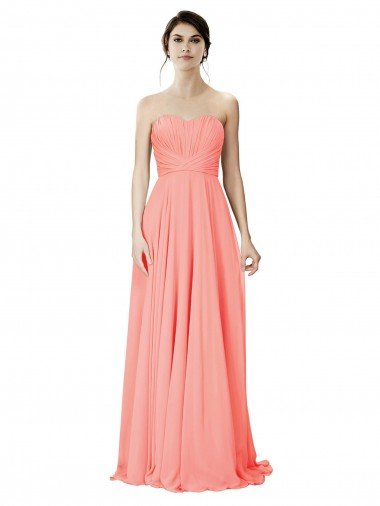 Strapless Chiffon Bridesmaid Dress with Ruched Sweetheart Neckline Essex