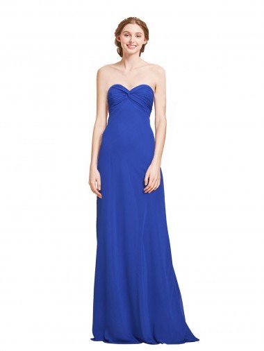 Sweetheart Neckline Chiffon Ruched Bodice Tie Back Bridesmaid Dress Essex
