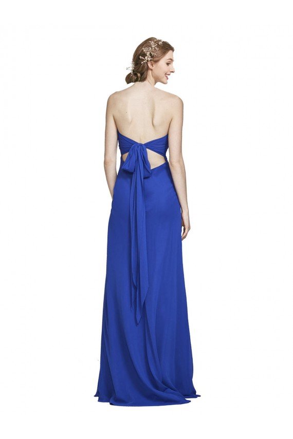 Sweetheart Neckline Chiffon Ruched Bodice Tie Back Bridesmaid Dress Essex