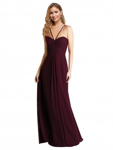 Long Chiffon Bridesmaid Dress with Sweetheart Neckline Essex