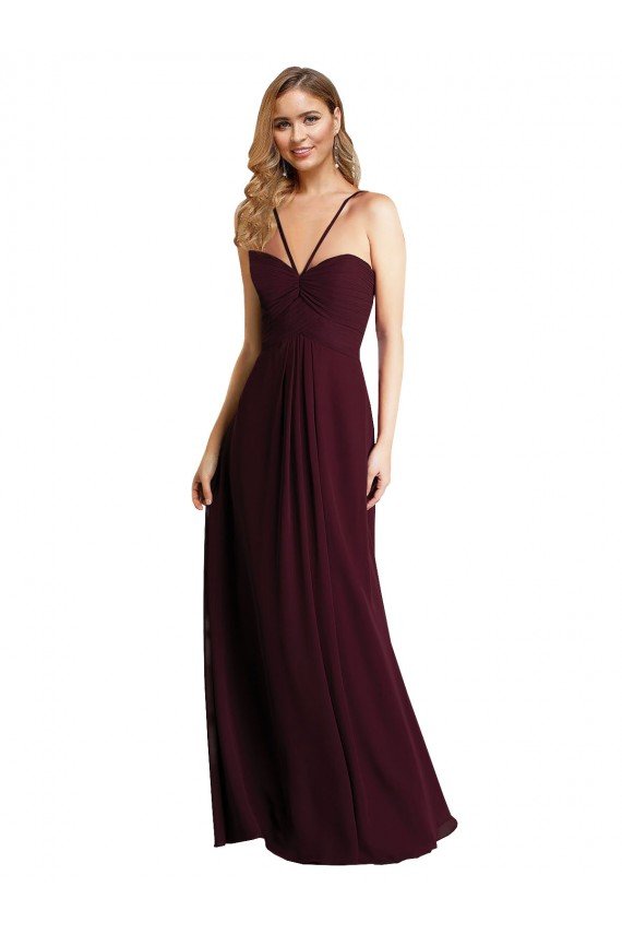 Long Chiffon Bridesmaid Dress with Sweetheart Neckline Essex