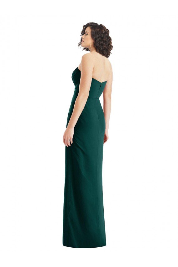Twist Front Draped Chiffon Bridesmaid Dress with Slit Essex