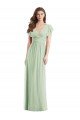 Flutter Sleeves Draped Wrap V-Neck Chiffon Bridesmaid Dress Essex