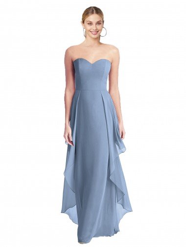 Strapless Chiffon Bridesmaid Dress with Skirt Overlay Essex