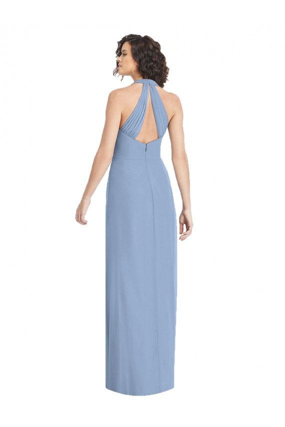 V-Neck Halter Back Straps Chiffon Formal Bridesmaid Dress Essex