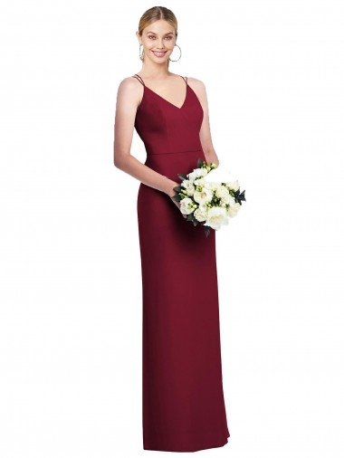 Full Length Draped Blouson Back Chiffon Maxi Bridesmaid Dress Essex