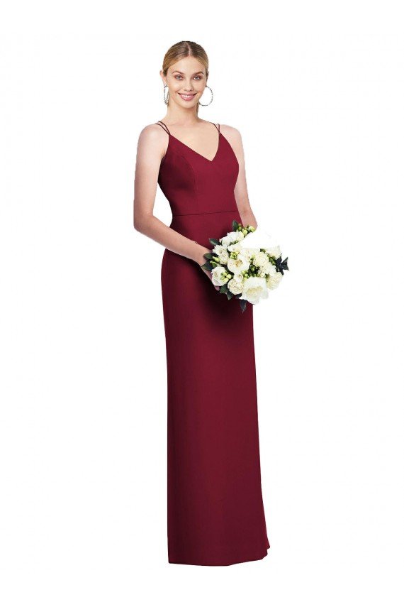 Full Length Draped Blouson Back Chiffon Maxi Bridesmaid Dress Essex