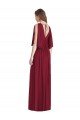 Split Sleeves Backless Chiffon Maxi Bridesmaid Dress Essex