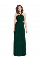 Draped Halter Neck Long Chiffon Bridesmaid Dress with Low Back Essex