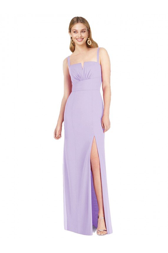 Spaghetti Straps Mermaid Chiffon Bridesmaid Dress with Side Front Slit Essex