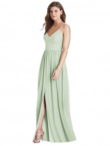 Criss Cross Strap Backless Maxi Long Chiffon Bridesmaid Dress Essex
