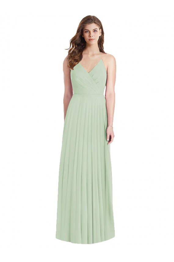 Ruffled Strap Cutout Wrap Maxi Chiffon Bridesmaid Dress Essex
