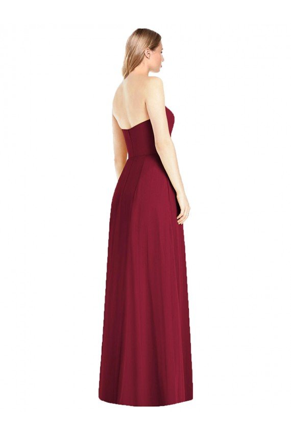 Strapless Notch Chiffon Maxi Bridesmaid Dress Essex