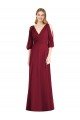 Draped V-Neck Bell Sleeves V-Back Chiffon Bridesmaid Dress Essex