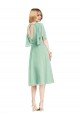 Open Back Flutter Sleeves Cocktail Length Chiffon Bridesmaid Dress Essex