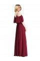 Spaghetti Straps V-Neck Chiffon Bridesmaid Dress with Sash Tie Essex